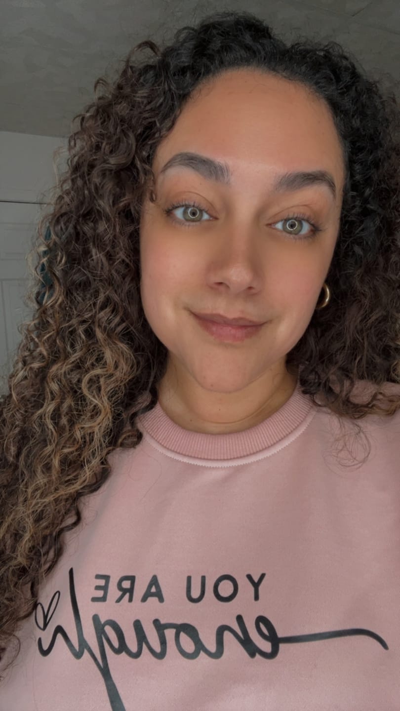 Customer photo review of Thick Hoop Earrings