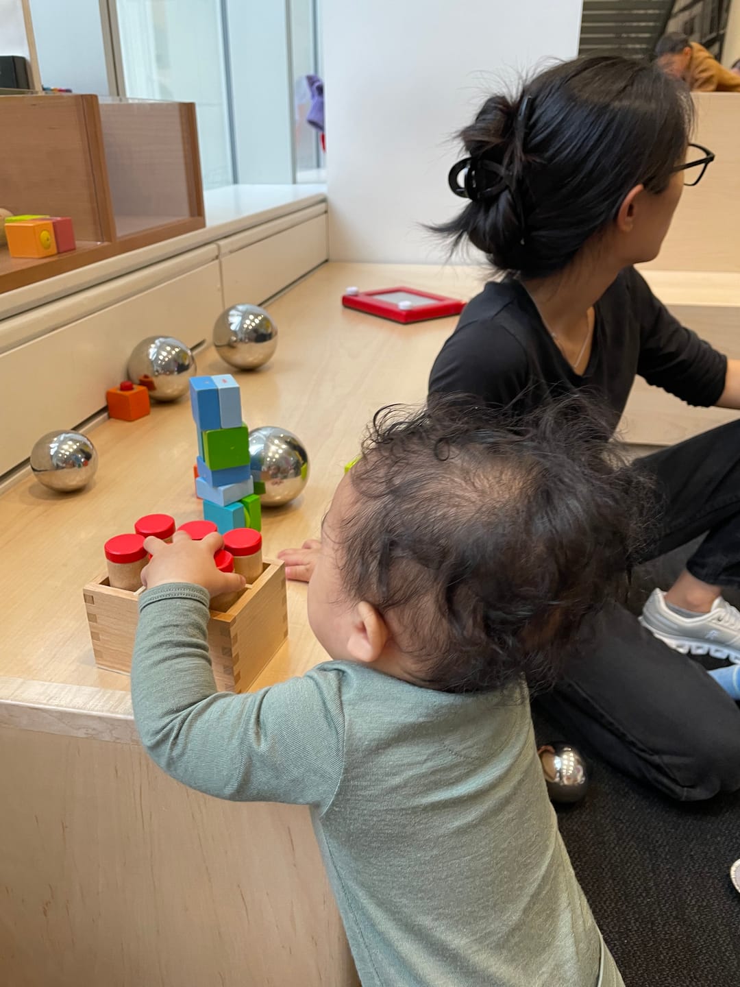 Customer photo review of Baby Bodysuit, Long Sleeve, Merino Wool, Sage