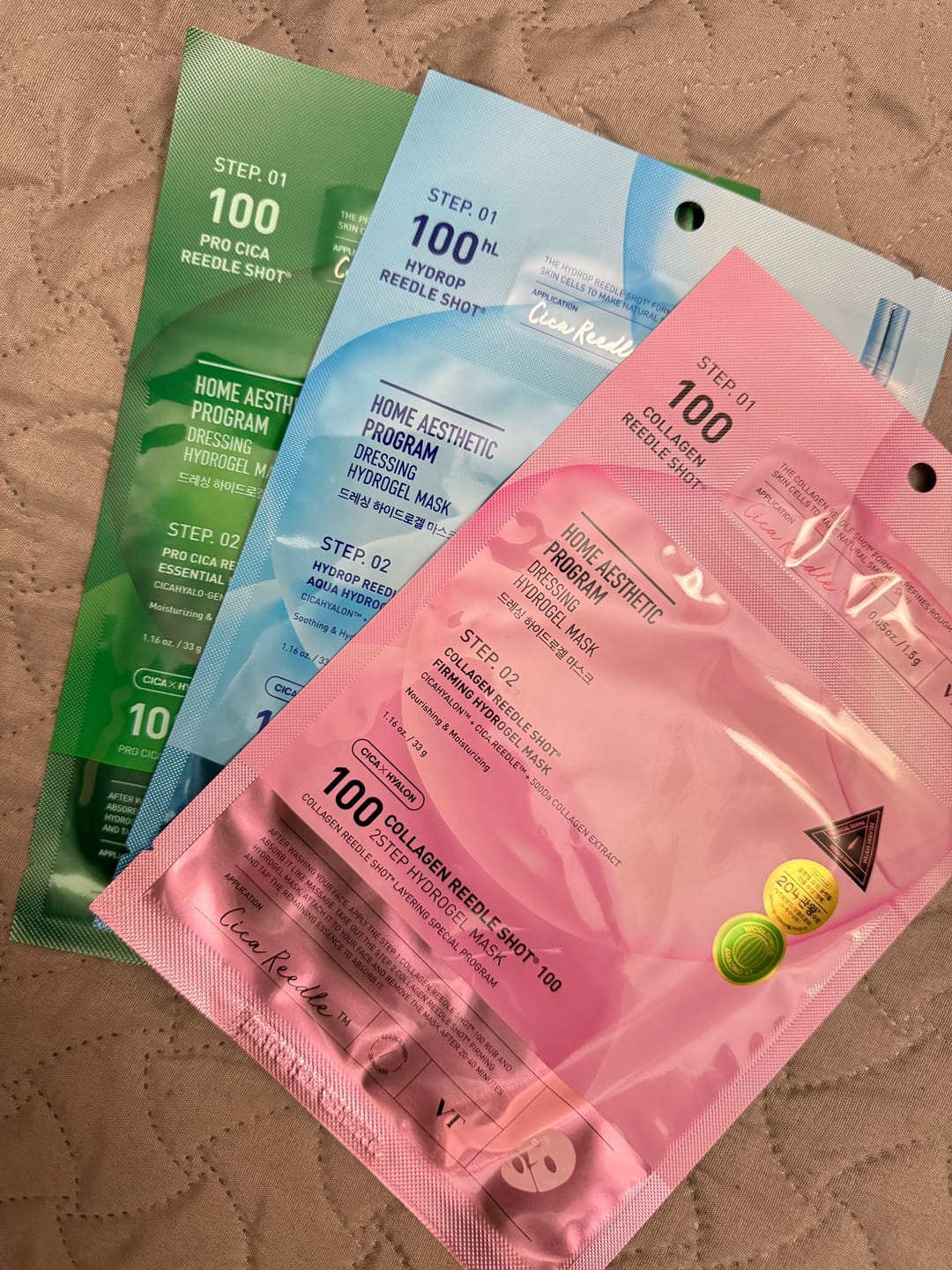 Customer photo review of Divu tekstūru hidrogela maska ar kolagēnu VT Cosmetics Collagen Reedle Shot 100 2Step Hydrogel Mask