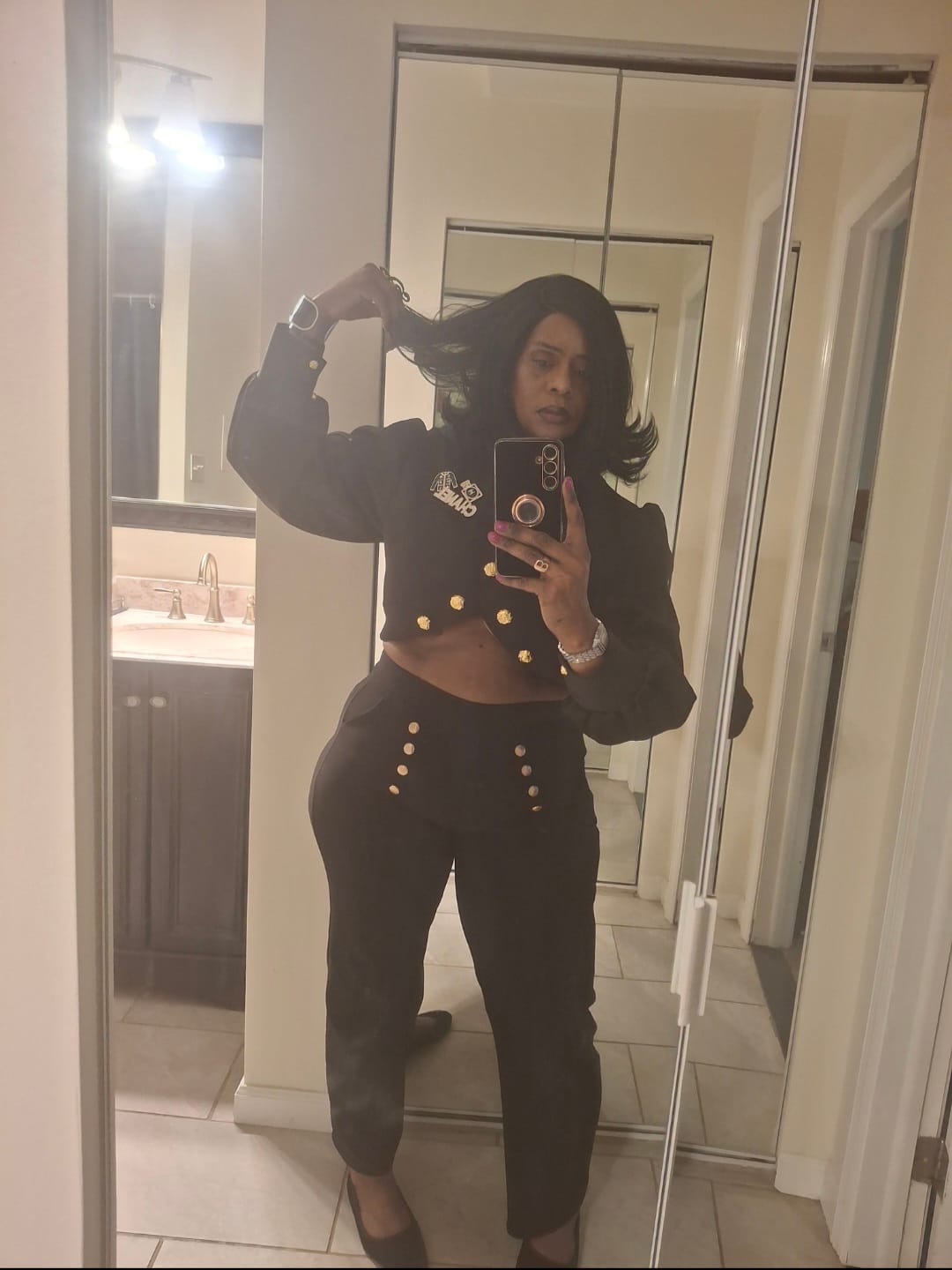 Customer photo review of Sensationnel Butta Lace Glueless HD 5" Deep Lace Parting Front Wig - 90's BANGS UNIT 907