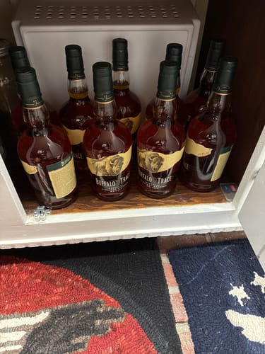 A customer's order of several bourbon bottles, which arrived safely and in perfect condition.