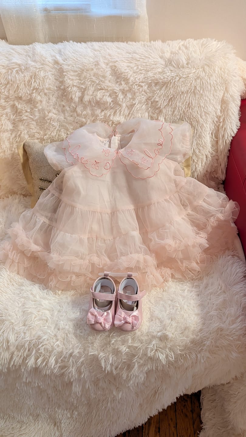 Customer photo review of Dave&Bella Girls Summer Sweet Pink Mesh Dress
