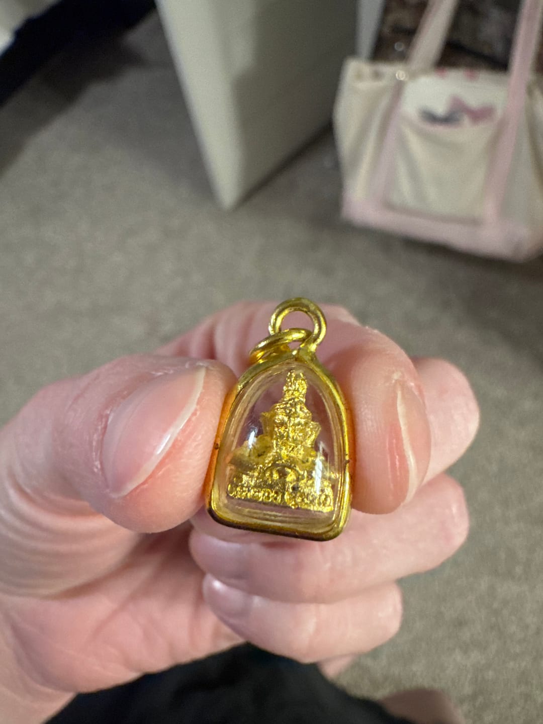 Customer photo review of Gold Thai Buddha Amulet Phra khruang Necklace-Protection and Prosperity