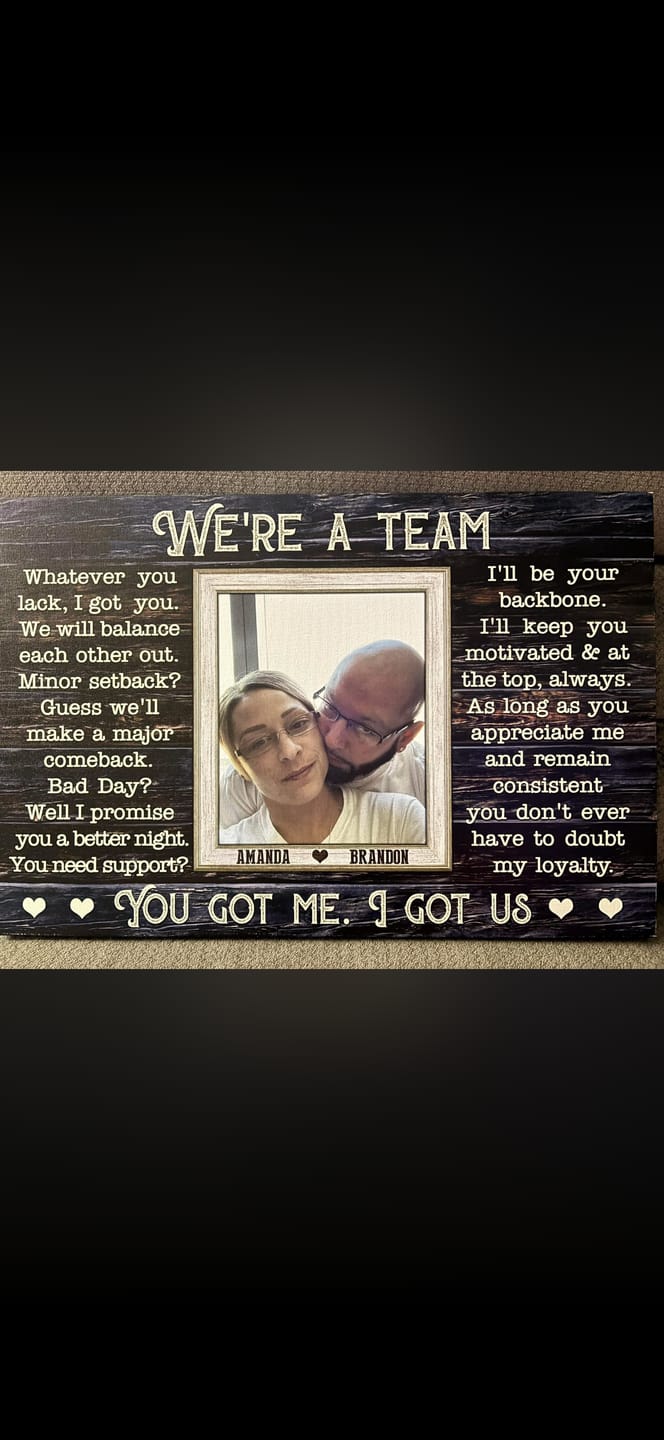 Customer photo review of Personalized Canvas Prints, Custom Photos, Loving Gift For Couple, Couple Gift, Anniversary Gift, When I Say I Love You More Dem Canvas