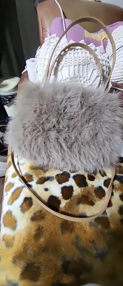 Customer photo review of Maricar Faux Fur Crossbody Bag