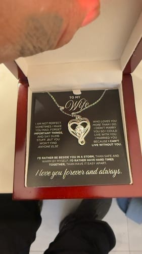 Customer photo review of "To My Wife" Forever & Always Heart Necklace USA WORKING VERSION