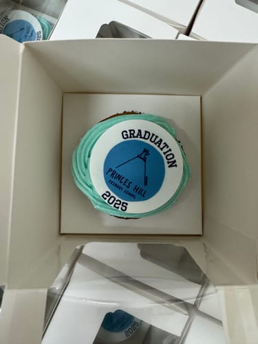 Customer photo review of 15 x 5 cm Pre-cut Standard Cupcake Custom Edible Icing Images