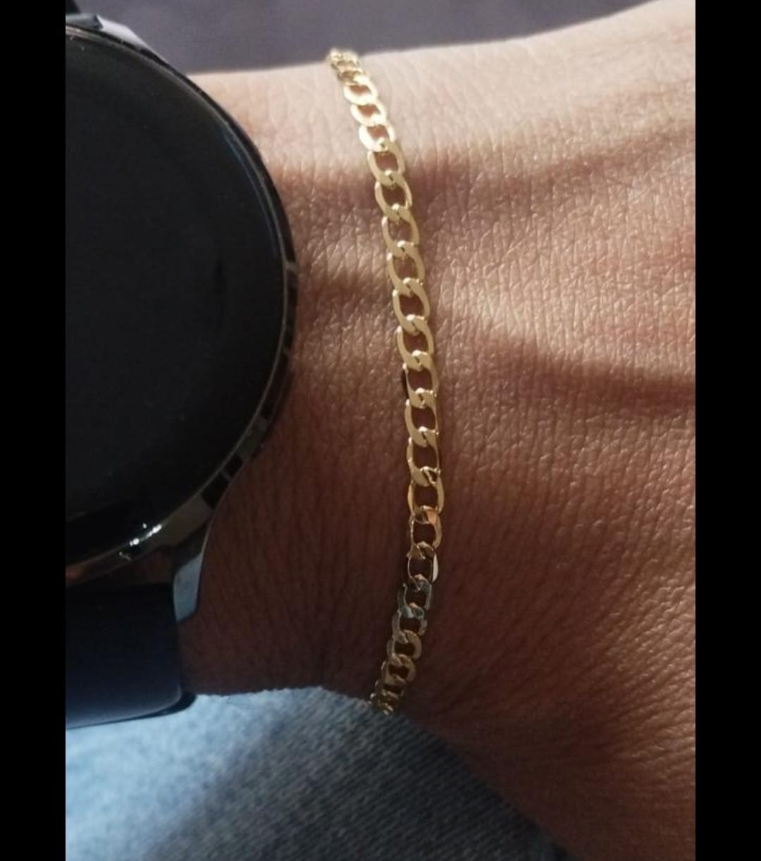 Customer photo review of Pulseras Eslabón Plano en Oro laminado 18k Para Pareja