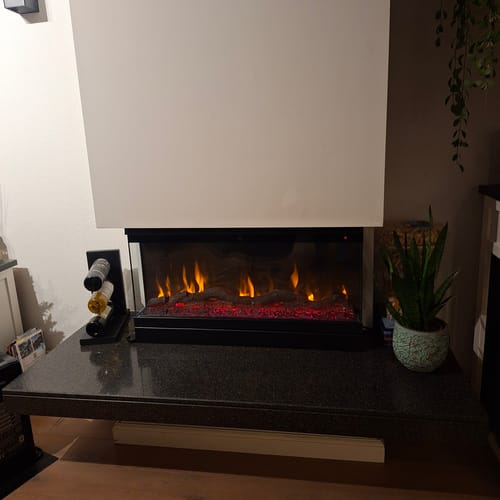 Customer photo review of EVIQ Elektrische sfeerhaard 3D Platina 36″ inch – 91 cm