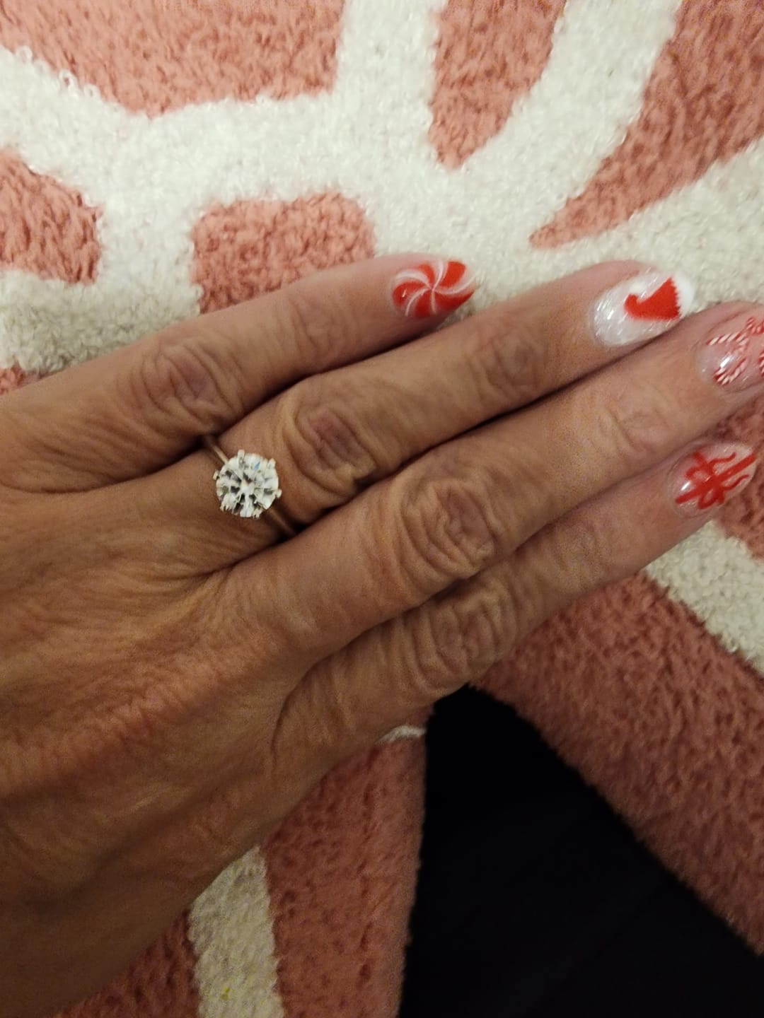 Customer photo review of Classic Solitaire Moissanite Six-Prong Sterling Silver Engagement Ring