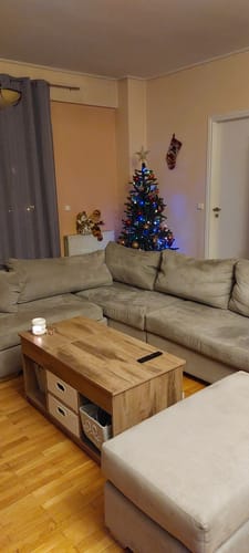 Customer photo review of Τραπεζάκι Σαλονιού Σερβιτόρος Με Ρυθμιζόμενο Ύψος Βοηθητικό Τραπέζι Καθιστικού Καναπέ Κάμελ LC-T210L01