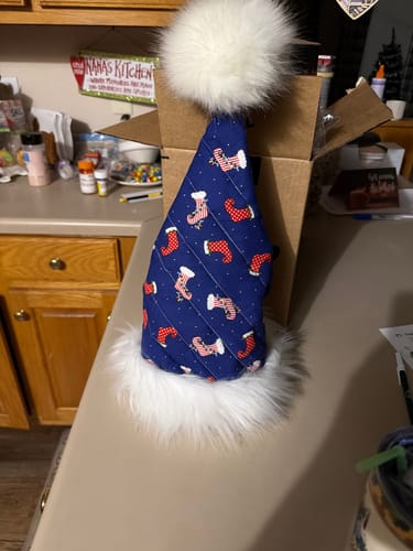 Customer photo review of Snowbound Quilted Santa Hat Sewing Pattern | Digital PDF Pattern