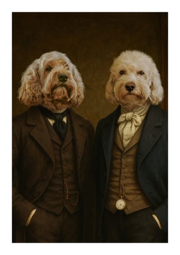 Customer photo review of The Victorian Brothers - Custom Pet Portrait