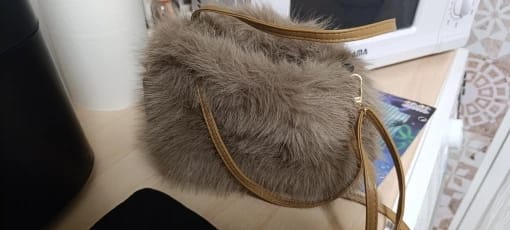 Customer photo review of Maricar Faux Fur Crossbody Bag