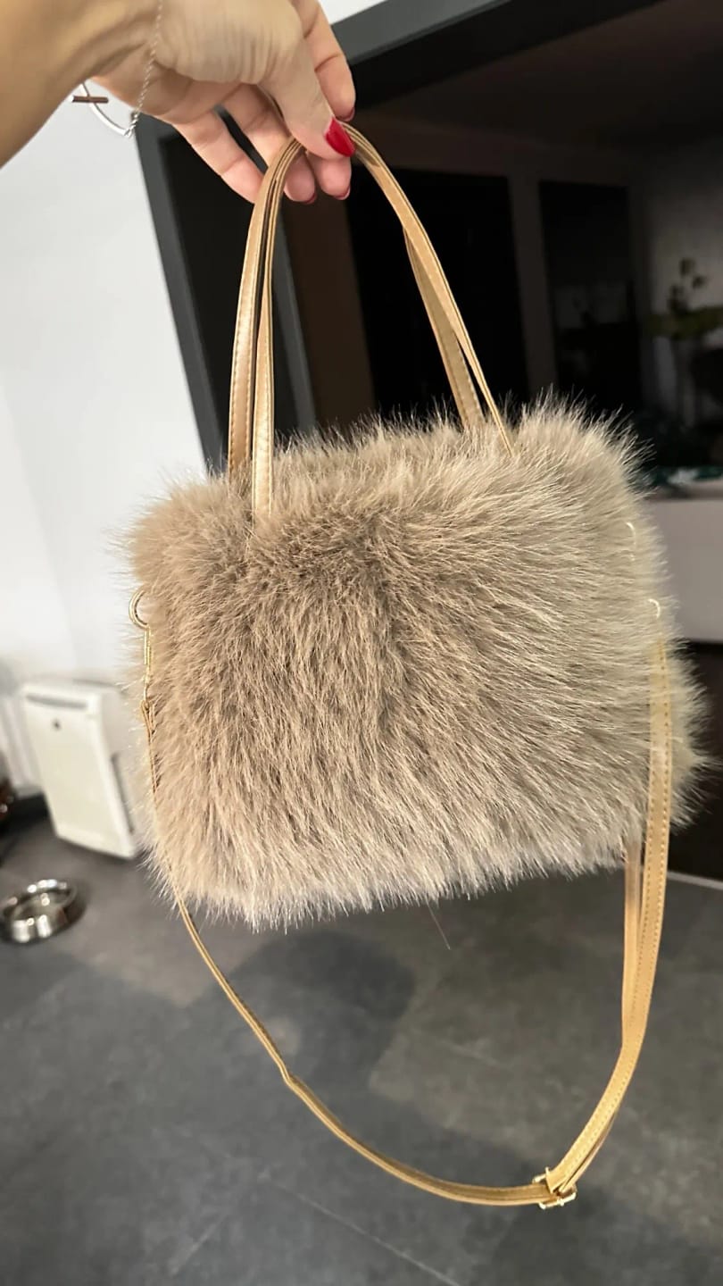 Customer photo review of Maricar Faux Fur Crossbody Bag