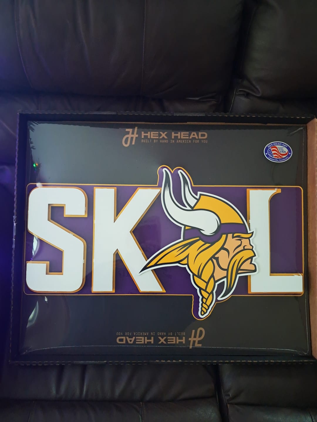 Customer photo review of Minnesota Vikings "SKOL" Hex Head Exclusive 3D Vintage Metal Wall Art