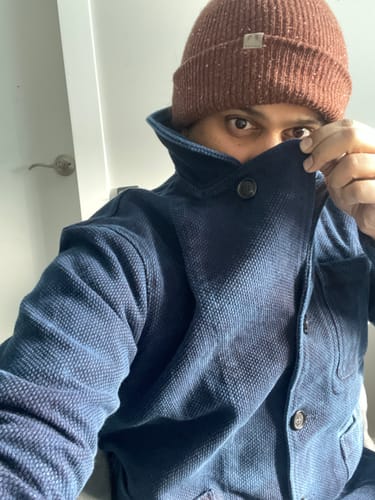 Customer photo review of French Indigo-Dyed Sashiko Work Jacket