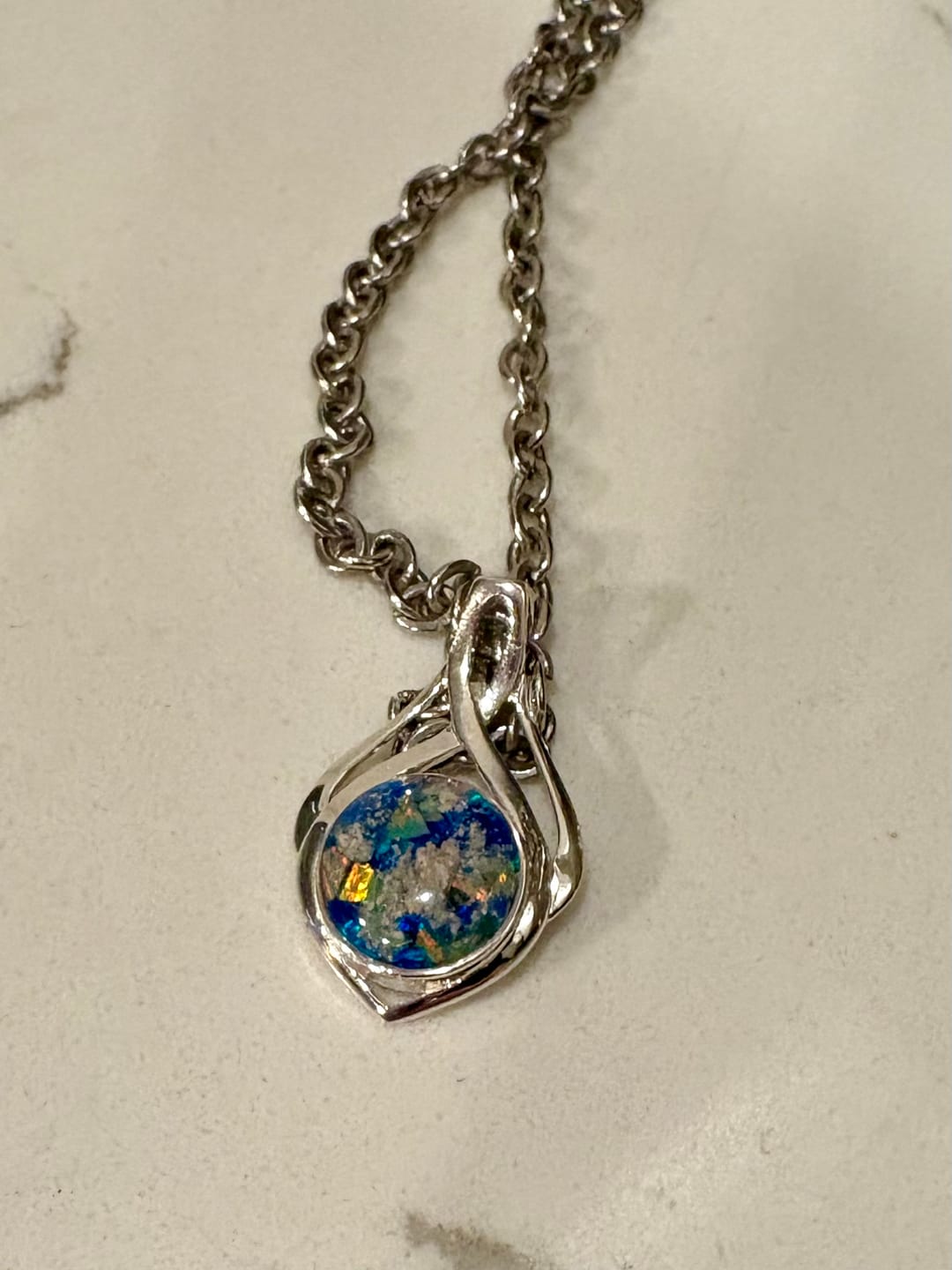 Customer photo review of Celtic Drop Cremation Pendant