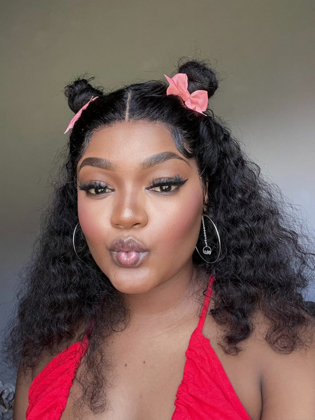 Customer photo review of Silver Era Drop Hoops