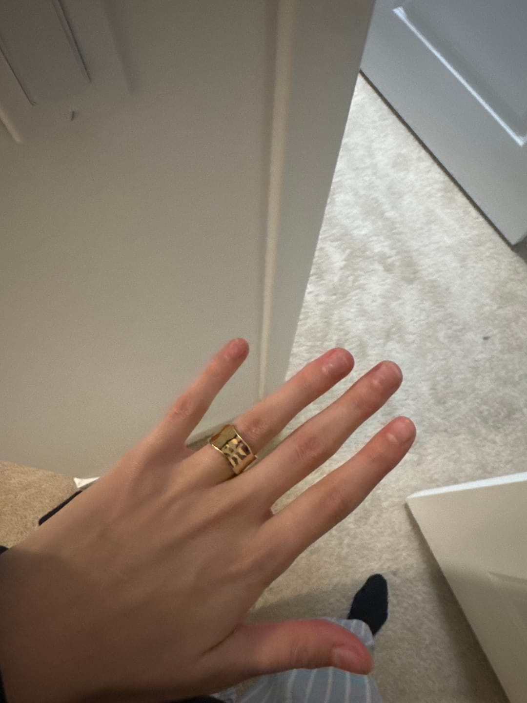 Customer photo review of Textured Band Ring