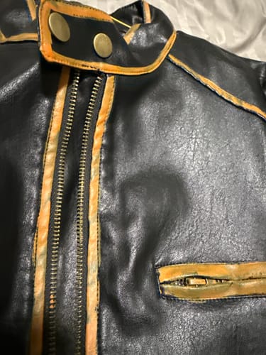 Customer photo review of Men's Motorcycle Leather Jacket, Vintage Cyberpunk Style Biker Coat, Faux PU Leather Outerwear