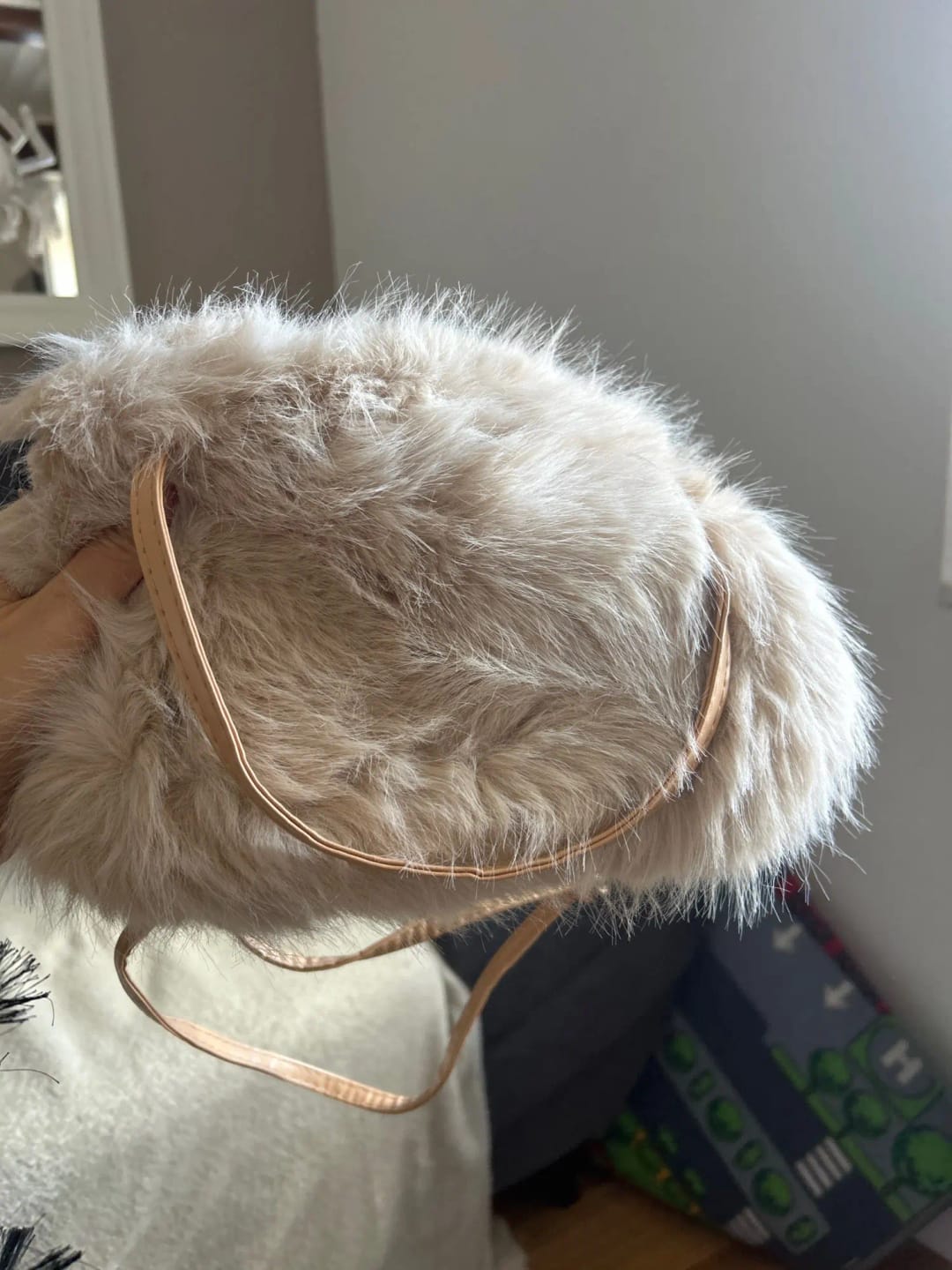 Customer photo review of Maricar Faux Fur Crossbody Bag