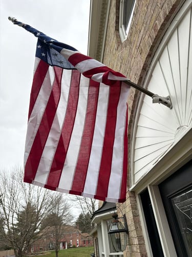 Customer photo review of NEW! Prestige House Flag Pole - A Complete Wall-Mounted Kit