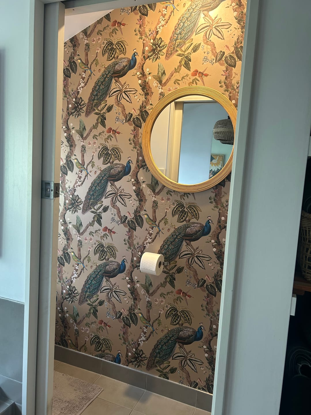 Customer photo review of Cassia - Exotic Peacock Wallpaper - Gold