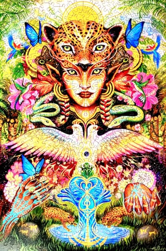 Customer photo review of Jungle Mother Wood Jigsaw Puzzle