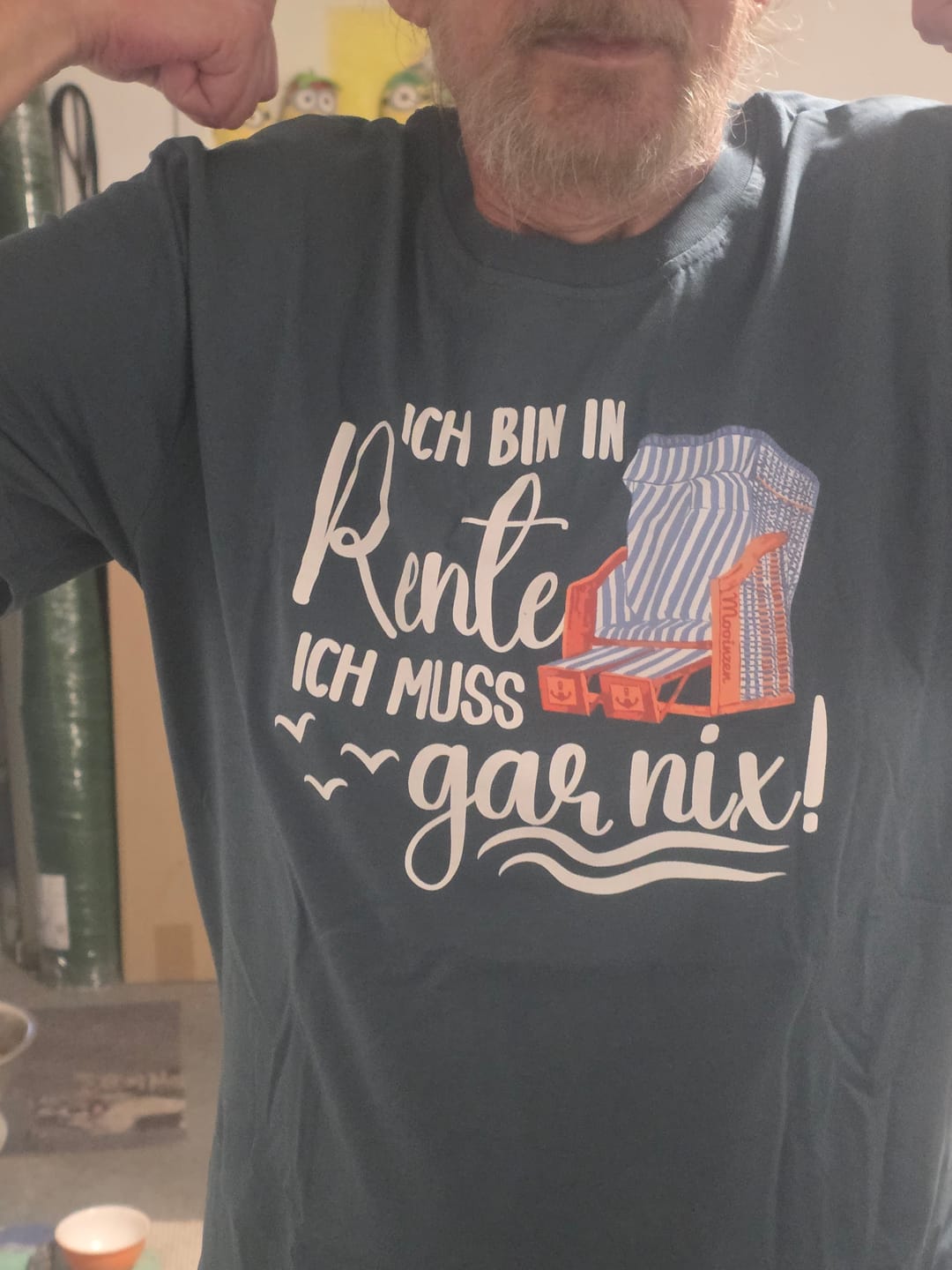 Customer photo review of Ich bin in Rente · Unisex Premium Bio T-Shirt