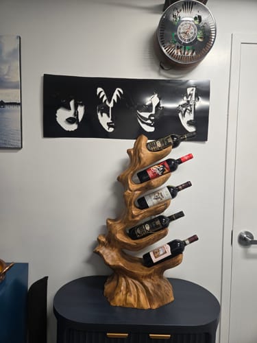 Customer photo review of Rustic Wine Stand For Furniture Rustic Wood Display