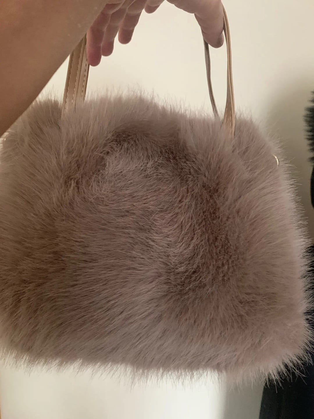 Customer photo review of Maricar Faux Fur Crossbody Bag