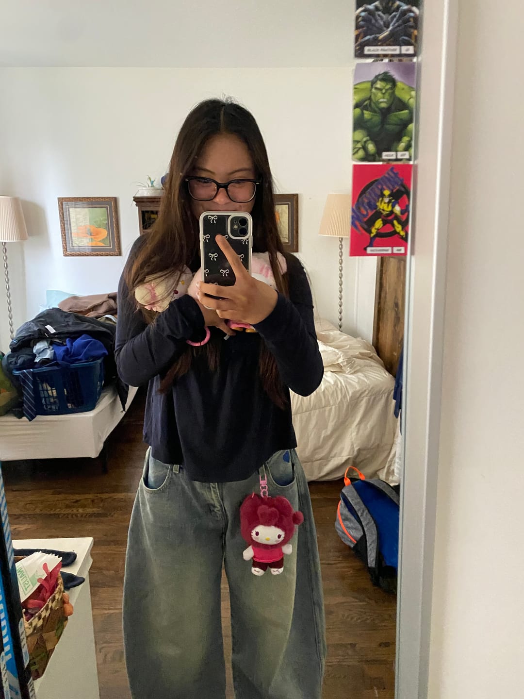 Customer photo review of Aelfric Eden Double Waist Baggy Jeans