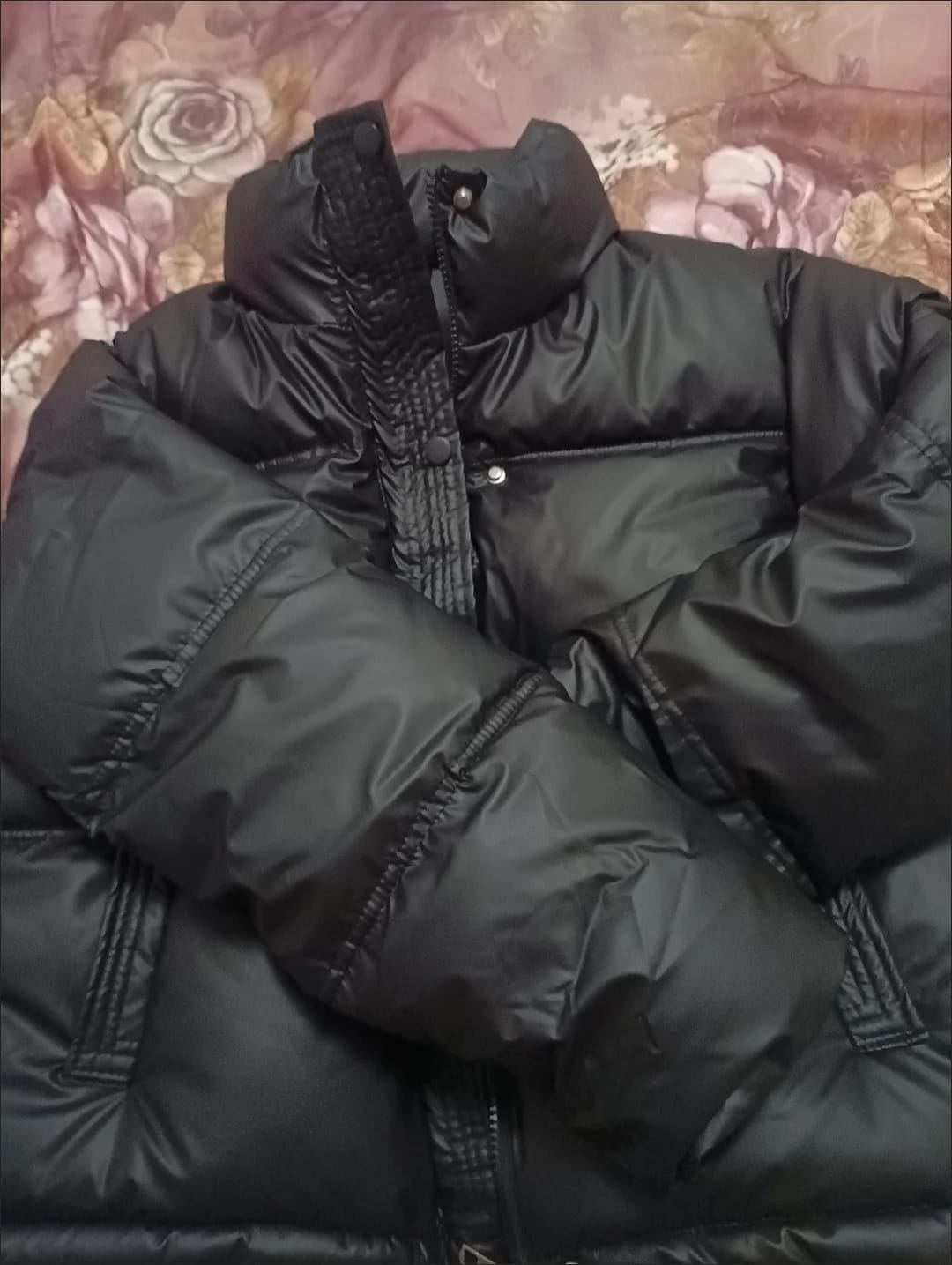 Customer photo review of Sammy Faux Leather Puffer Jacket
