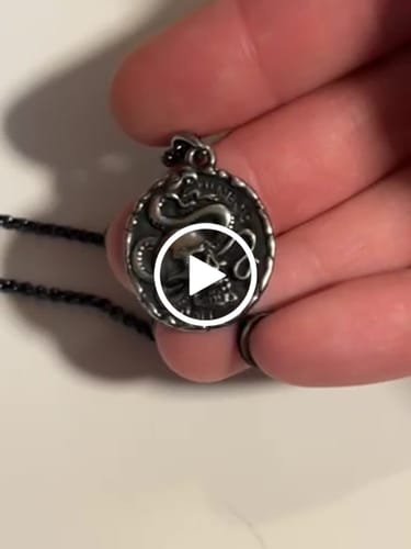 Customer video review of Memento Mori Talisman Necklace: Helps Pair Veterans With A Service Dog Or Shelter Dog
