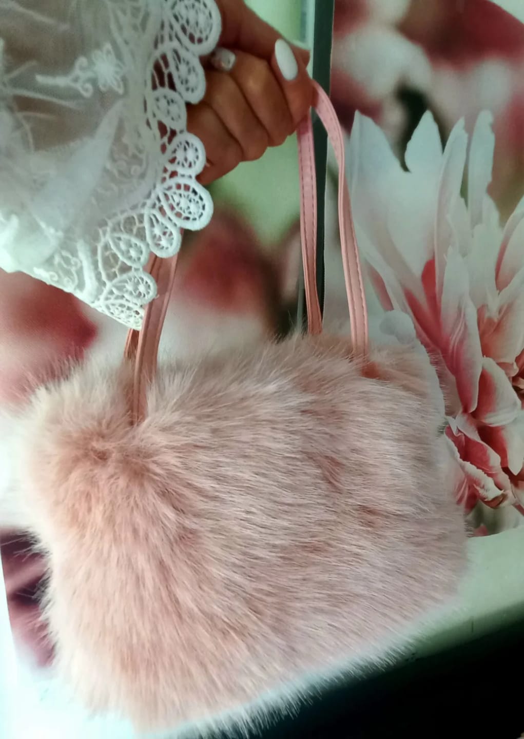 Customer photo review of Maricar Faux Fur Crossbody Bag