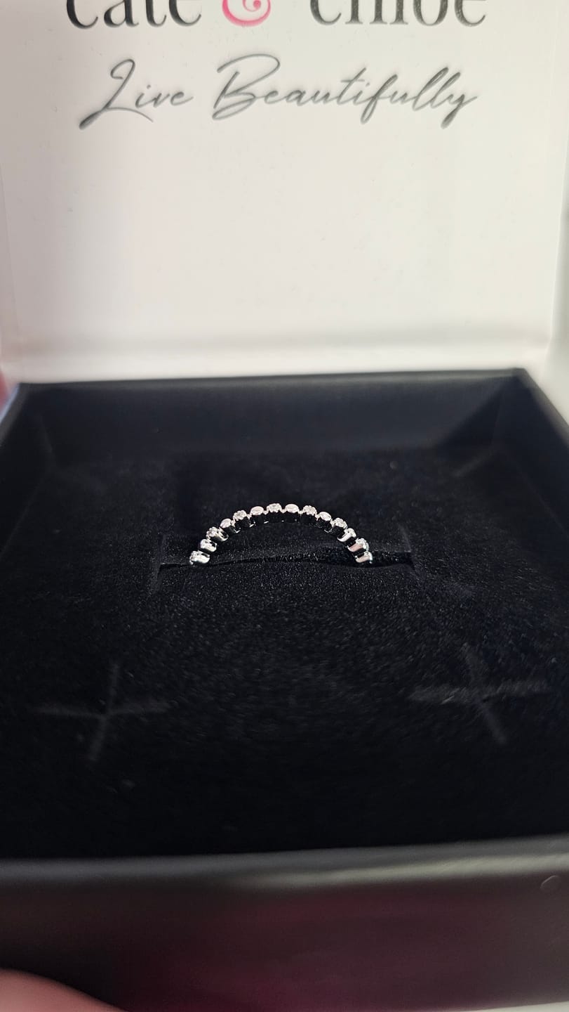 Customer photo review of Illiana 18k White Gold Plated Ring with Round Cut Swarovski Crystals
