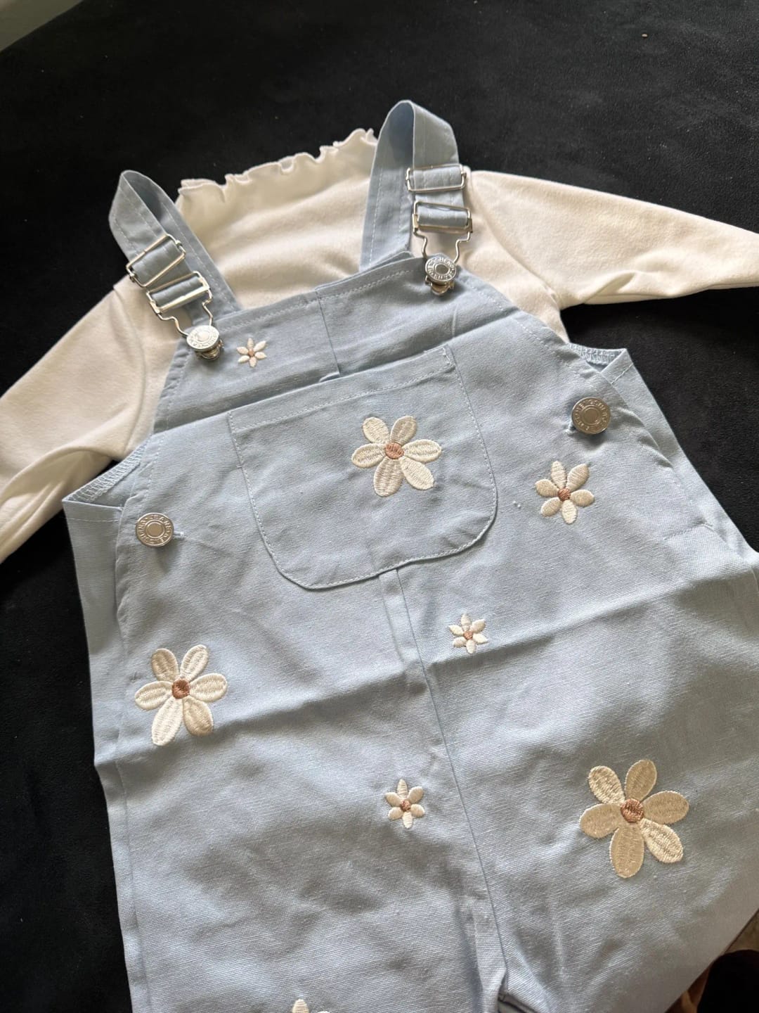 Customer photo review of Blue Flower Embroidery Jumpsuit