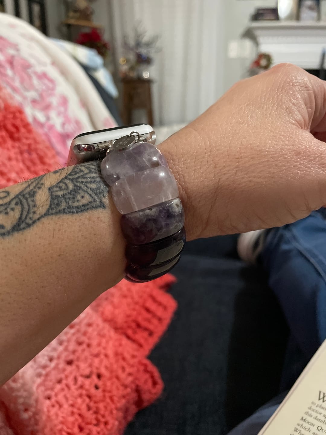 Customer photo review of Amethyst Allure Stretch Apple Watch Strap