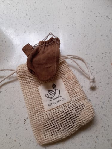 Customer photo review of Reusable Organic Cotton Tea Bags