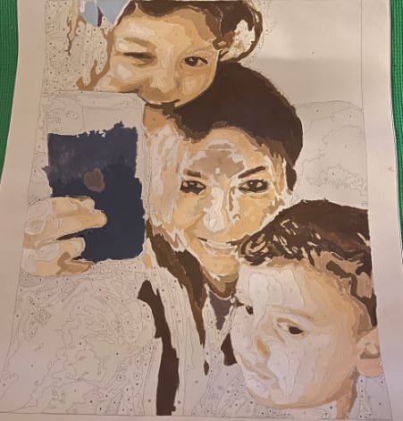Customer photo review of Custom Portrait Paint By Numbers