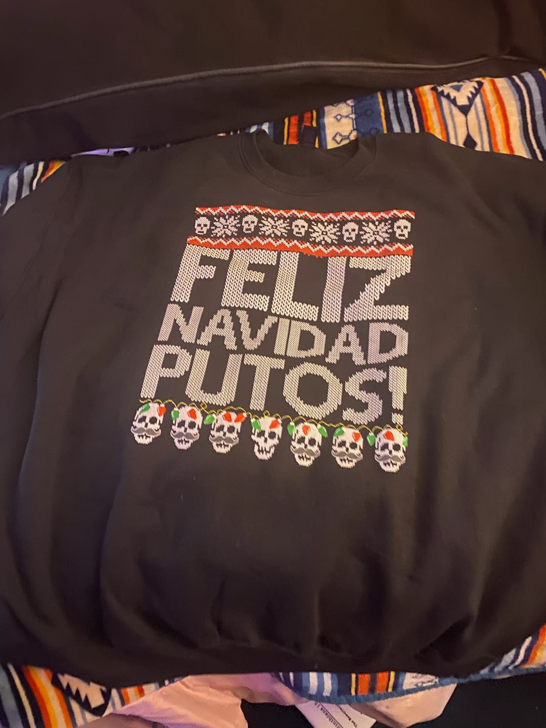 Customer photo review of Feliz Navidad Putos OG Navidad Sweatshirt