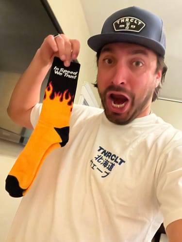 Customer photo review of FLAME CREW SOCKS