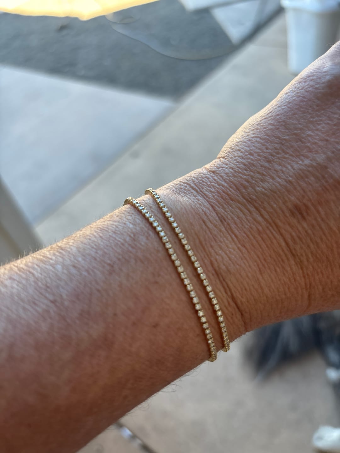 Customer photo review of 1.5mm Tennis Bracelet - Gold