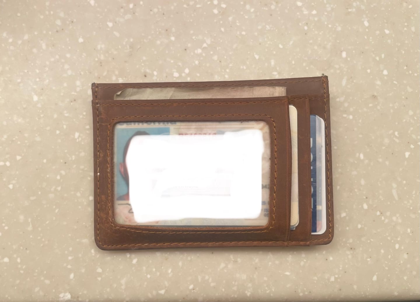 Customer photo review of 80Eighty® Cognac Leather Wallet