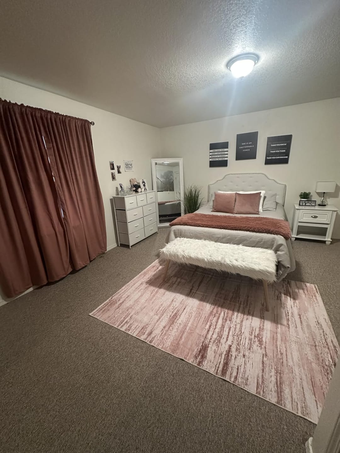 Customer photo review of Dawn Washable Area Rug - Pink/White