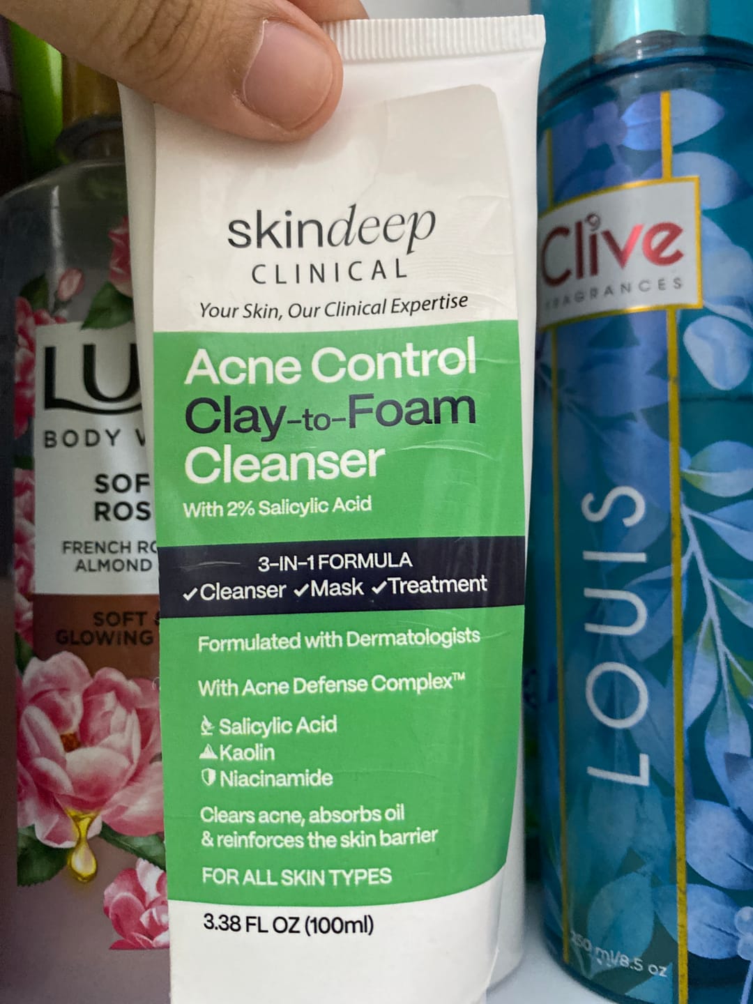 Customer photo review of Acne Control Clay-to-Foam Cleanser