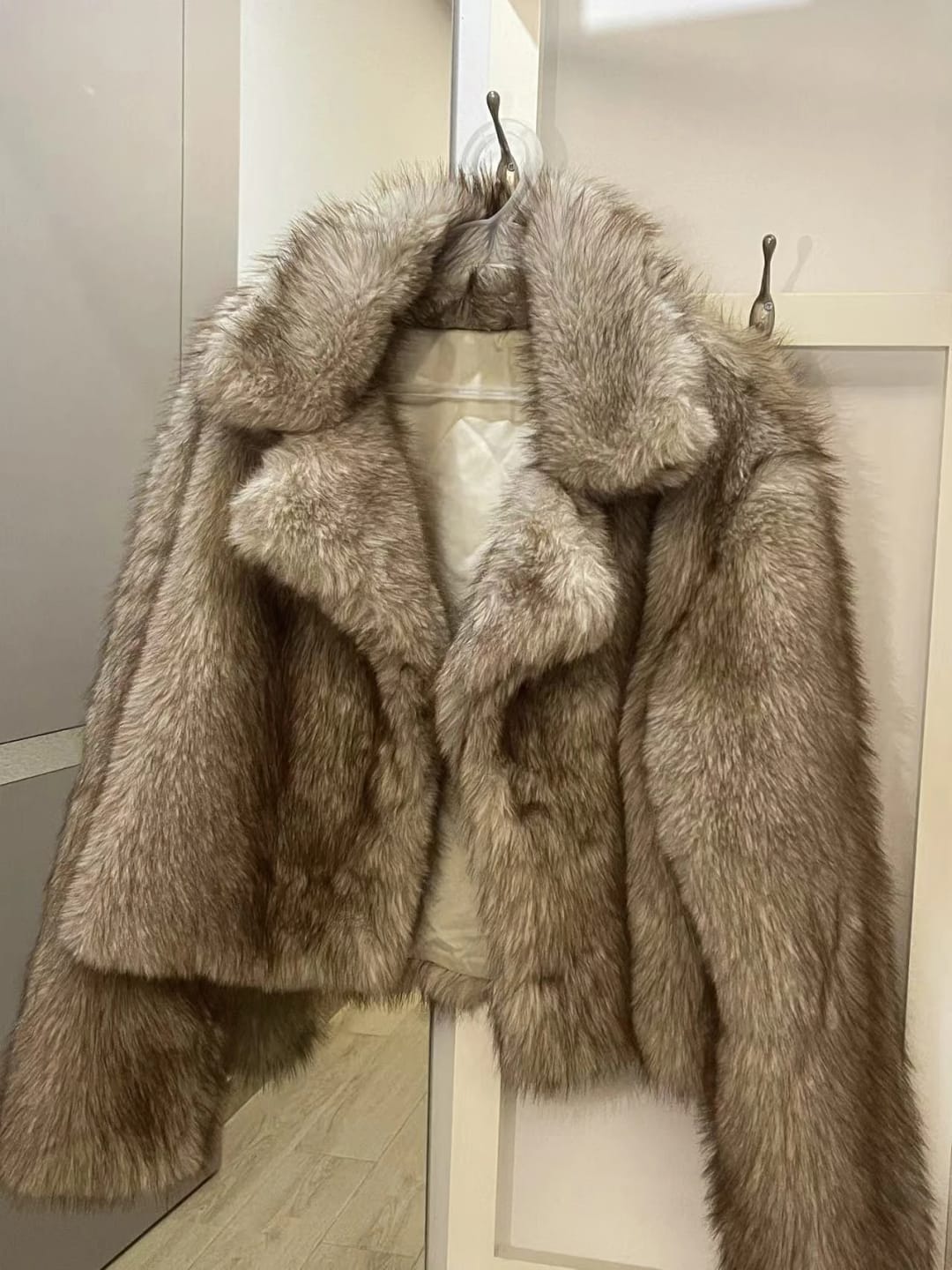 Customer photo review of Brinley Mid-Length Fluffy Jacket