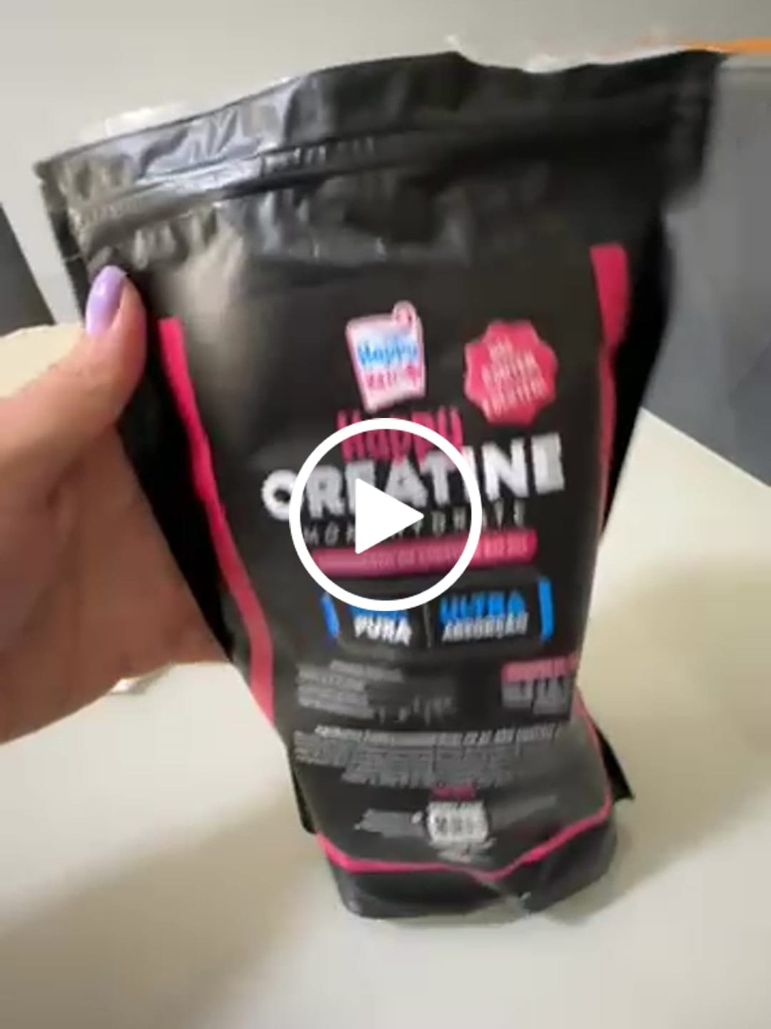 Customer video review of Creatina Monohidratada 100% Pura 300g - Happy Creatine