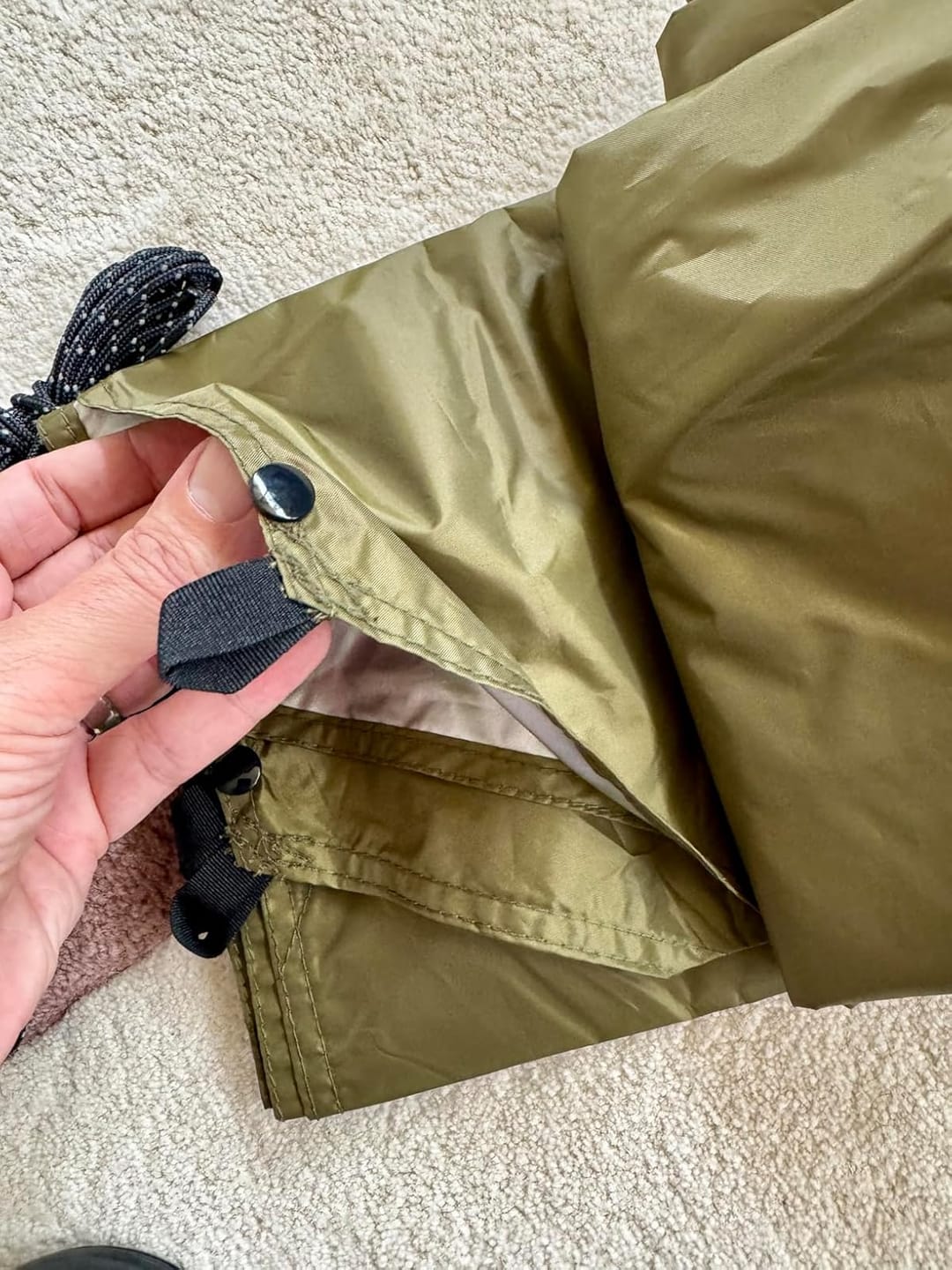 Customer photo review of Hammock Rain Fly Waterproof Tarp with Doors Lightweight & UV Protection Camping Tarp Multifunctional for Backpacking Hiking Hammock